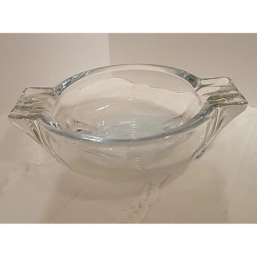 Vintage Anchor Hocking MANHATTAN Style Round Ashtray Clear Glass 5" - Picture 4 of 6